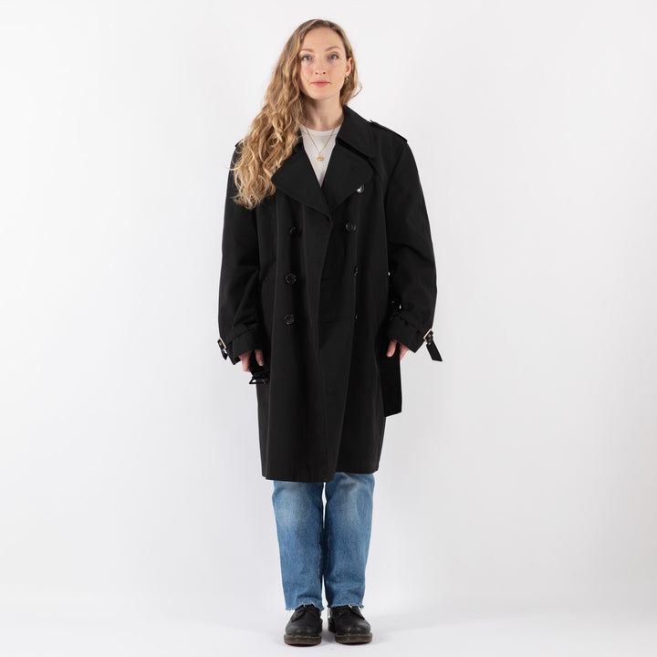 Vintage 90's Women Trench Coat in BlackV9341