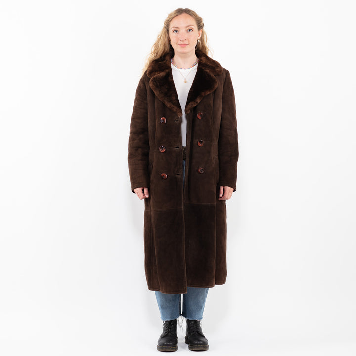 Vintage 70's Women Sheepskin Coat in BrownA0246