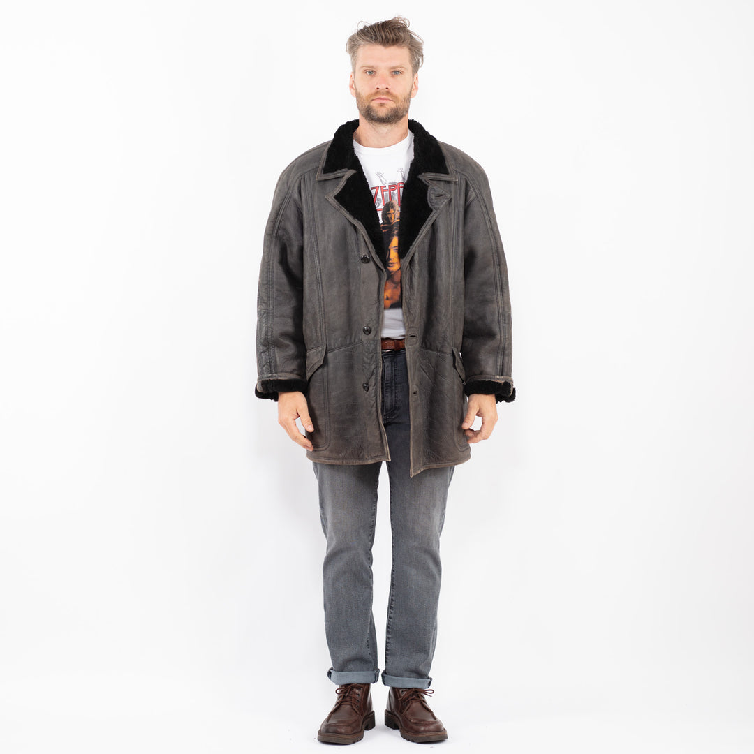 Vintage 90's Men Sheepskin in GrayZ2263
