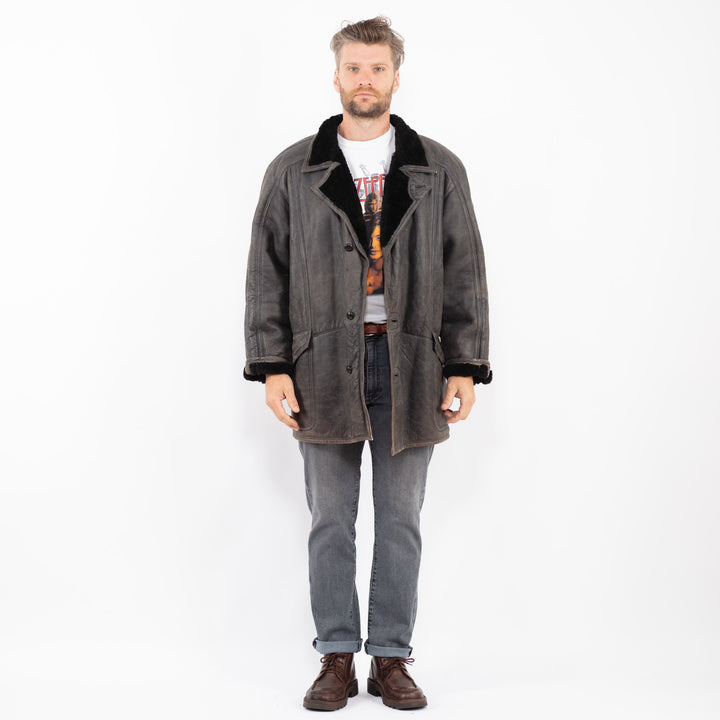 Vintage 90's Men Sheepskin in GrayZ2263