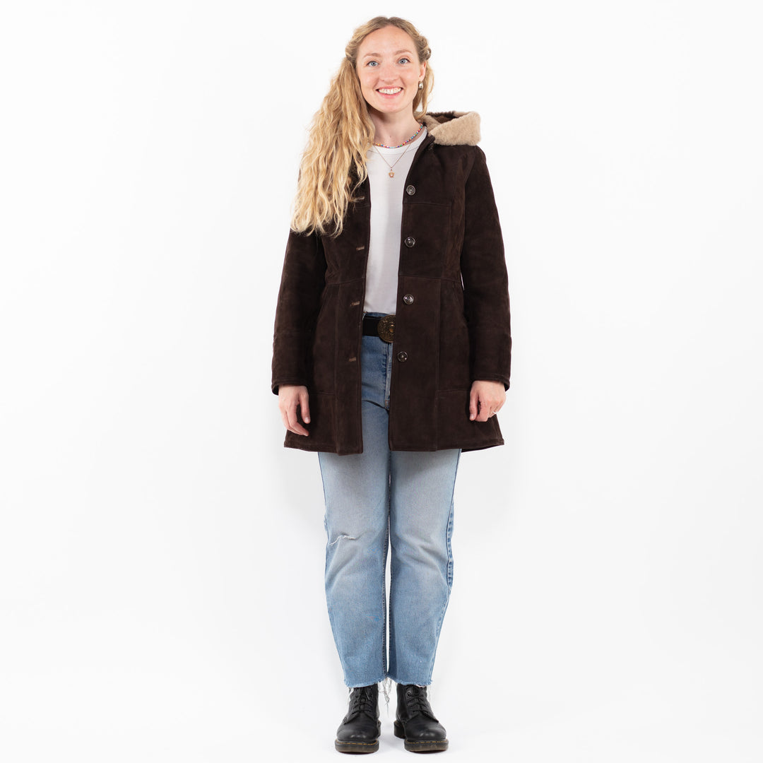 Vintage 70's Women Sheepskin Coat in BrownA0247