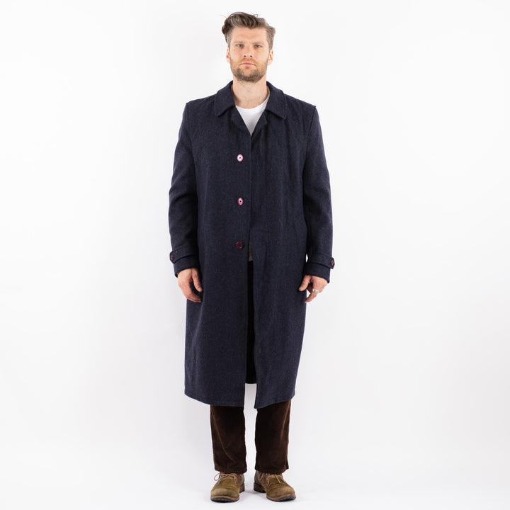 Vintage 90's Men Wool Blend Coat in BlueZ1592