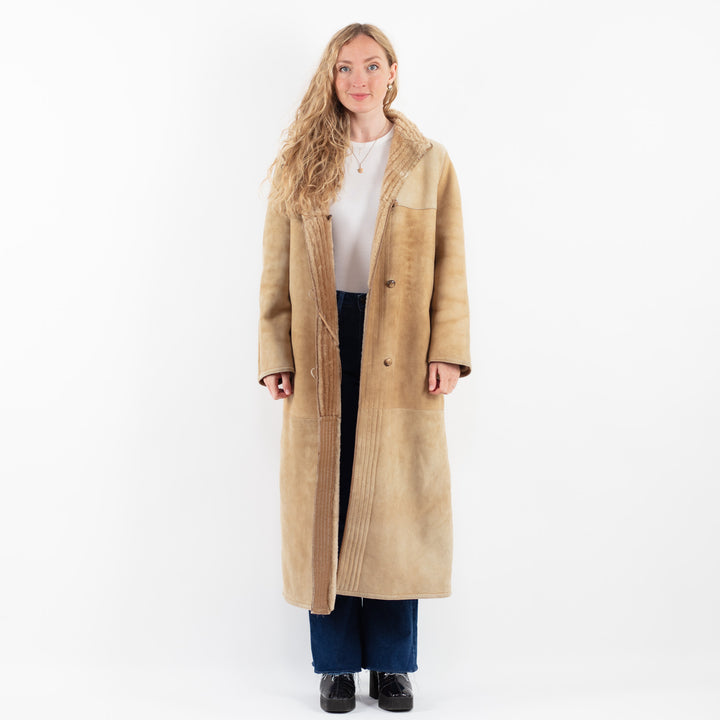 Vintage 70's Women Sheepskin Coat in BeigeV9850