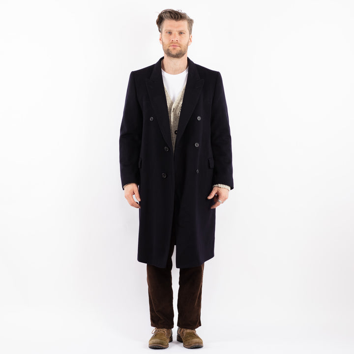 Vintage 70's Men Wool Coat in BlueZ1593