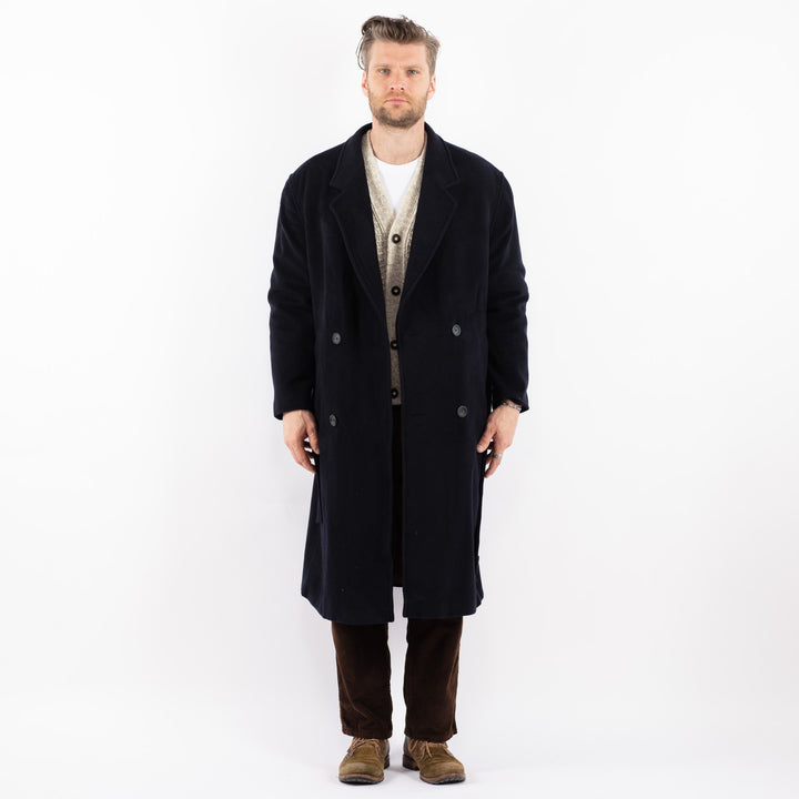 Vintage 90's Men Wool Blend Coat in BlueZ1612