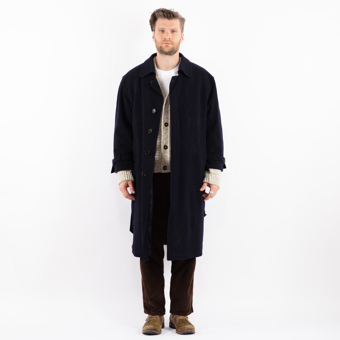 Vintage 90's Men Wool Blend Coat in BlueZ1595