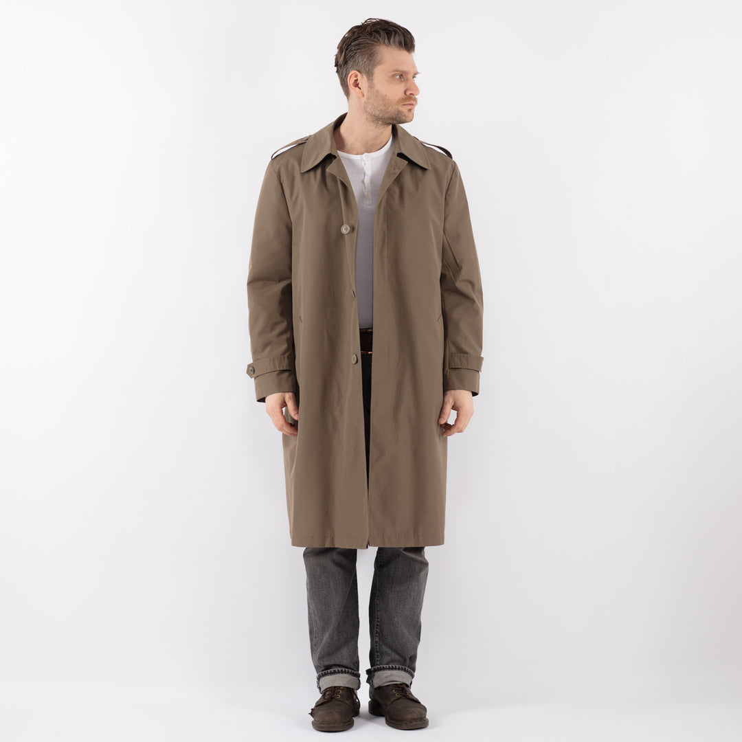 Vintage 70's Men Trench Coat in Beige