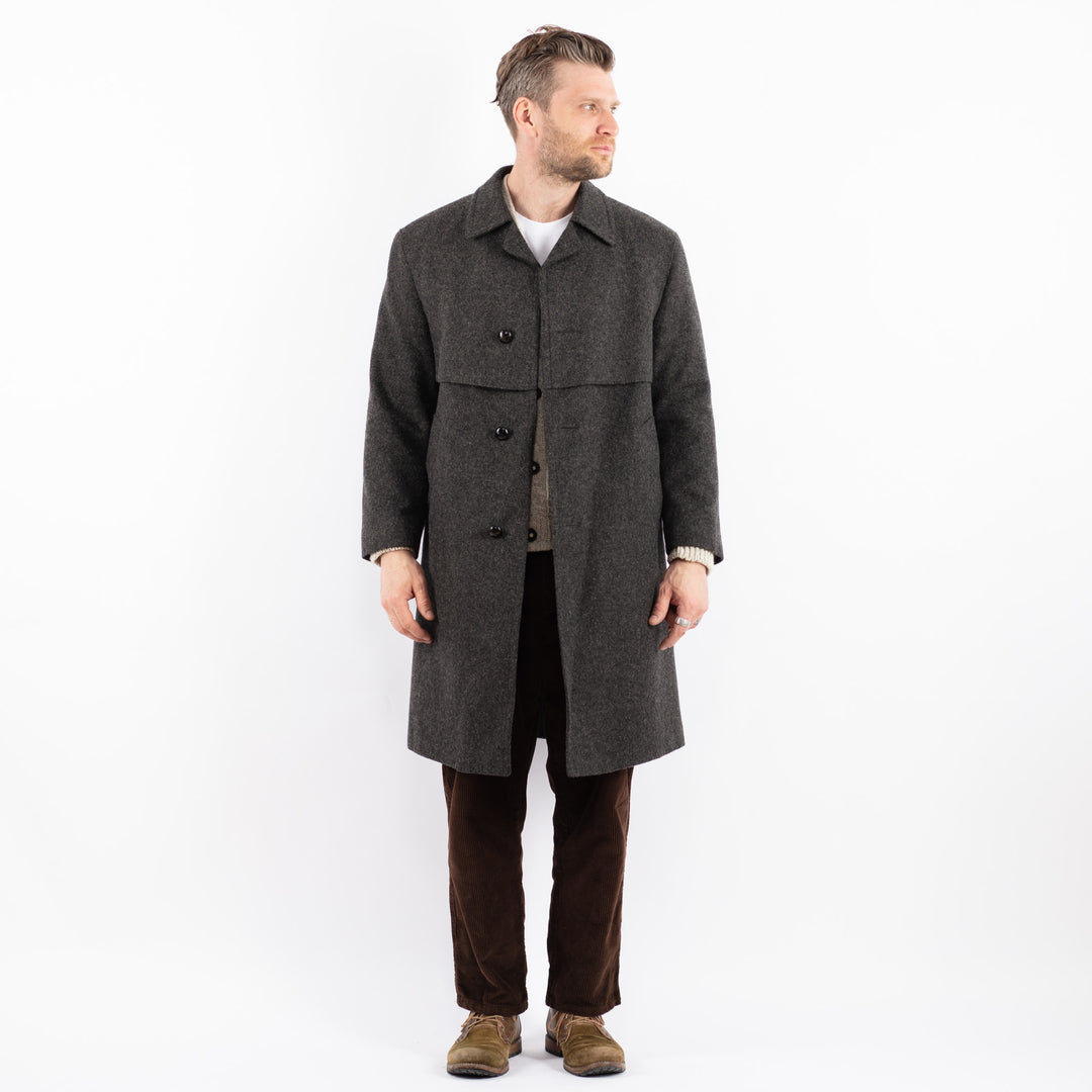 Vintage 70's Men Wool Coat in GrayZ1596