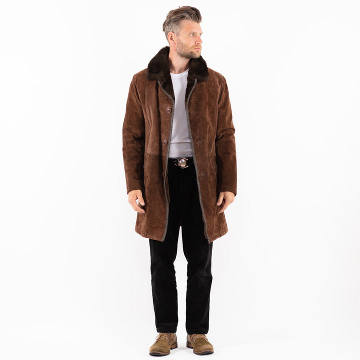 Vintage 70's Men Suede Sherpa in BrownZ1811