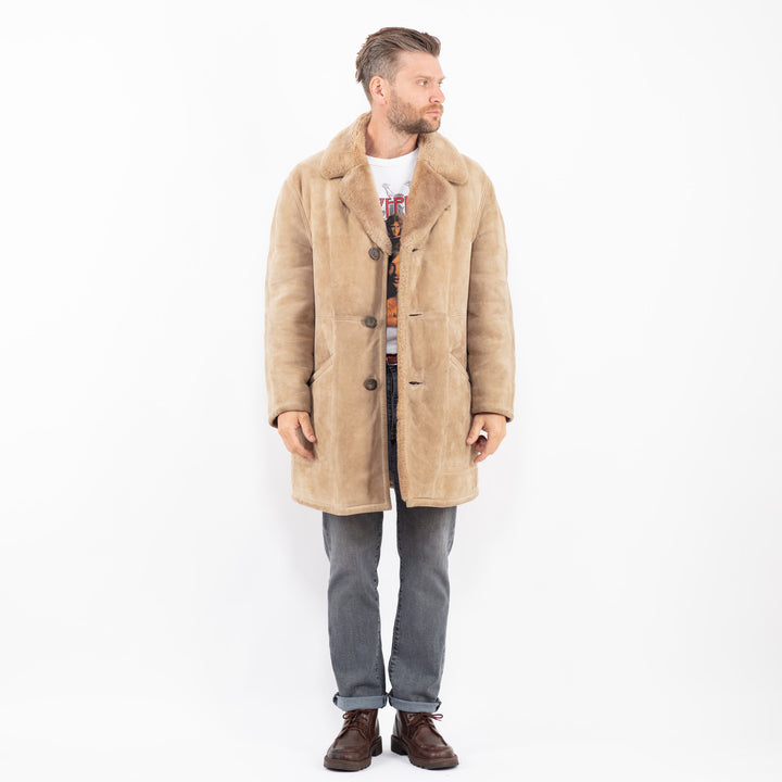 Vintage 70's Men Sheepskin Coat in BeigeZ2269