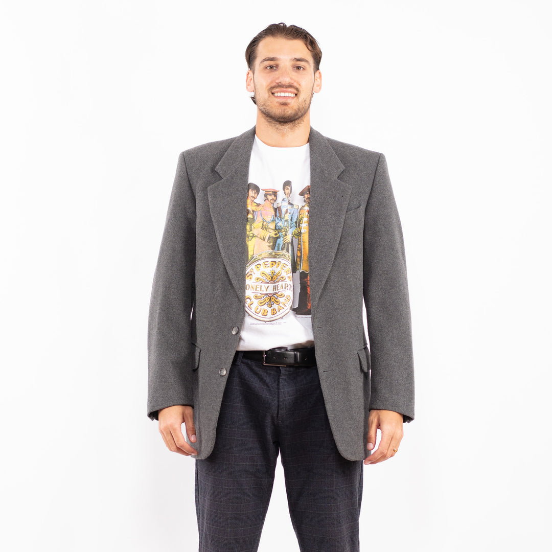 Vintage 90's Men Wool Blend Blazer in GrayZ2163