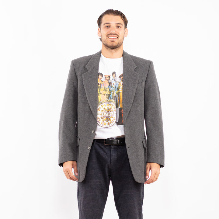 Vintage 90's Men Wool Blend Blazer in GrayZ2163