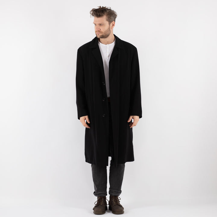 Vintage 90's Men Mac Coat in BlackZ797
