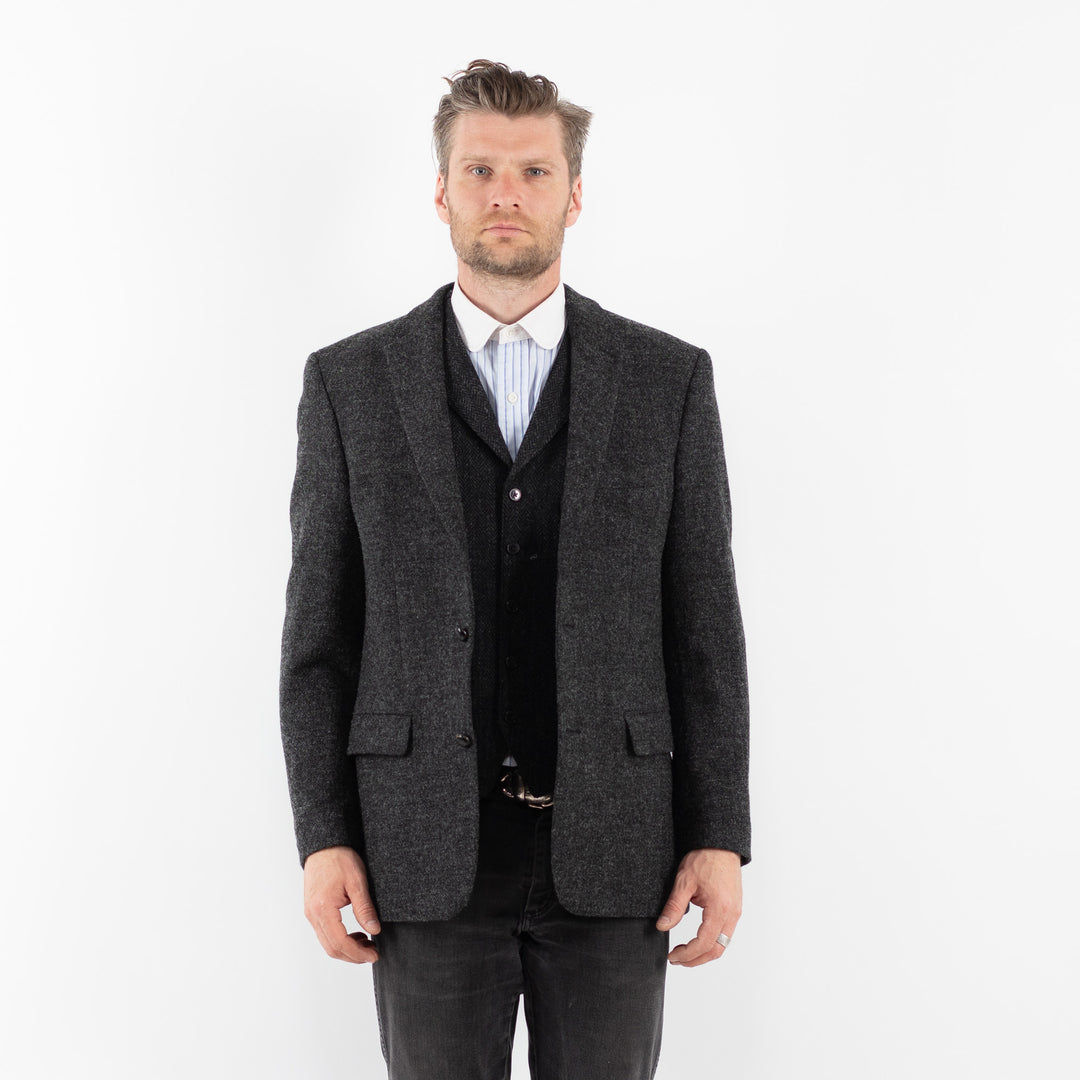 Vintage 00's Men Harris Tweed Jacket in GrayZ1727