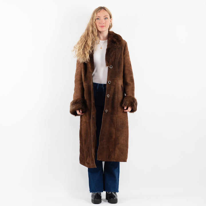 Vintage 70's Women Sheepskin Coat in BrownV9856