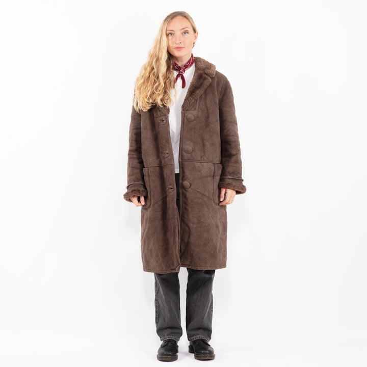 Vintage 70's Women Sheepskin Coat in BrownA0601