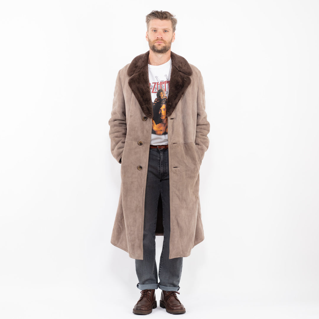 Vintage 70's Men Sheepskin Coat in BeigeZ2273