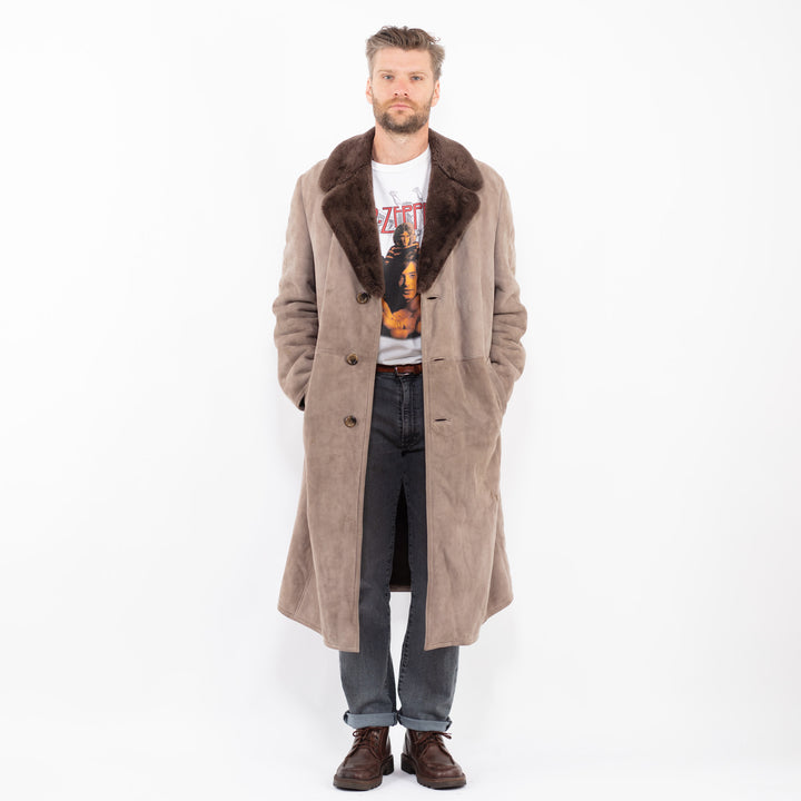Vintage 70's Men Sheepskin Coat in BeigeZ2273