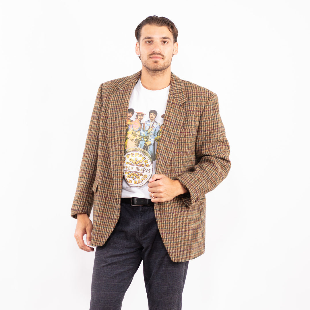 Vintage 80's Men Harris Tweed Jacket in MultiZ2169