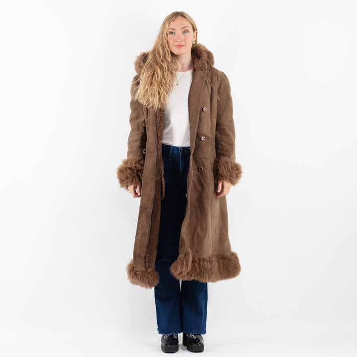 Vintage 70's Women Sheepskin Coat in BrownV9861