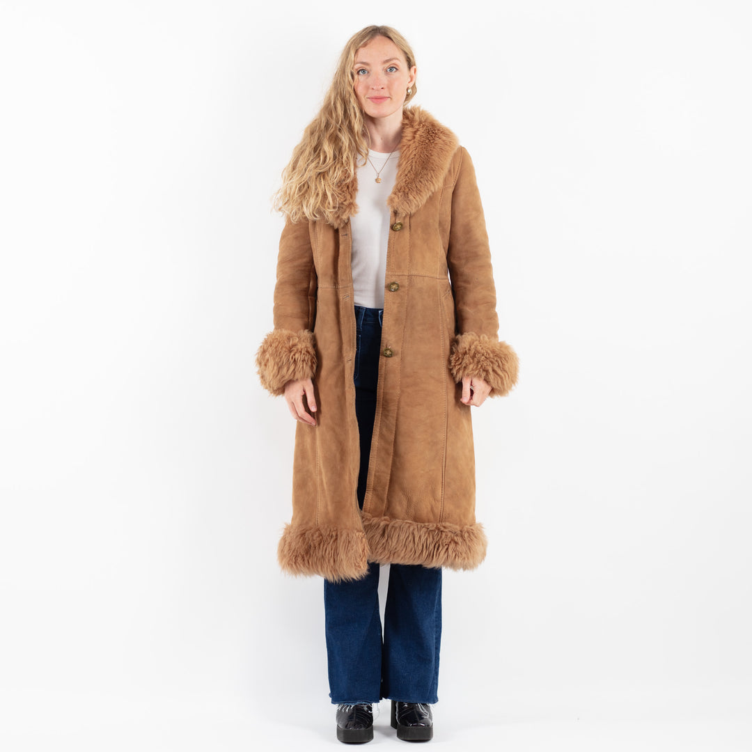 Vintage 70's Women Sheepskin Coat in BrownV9864