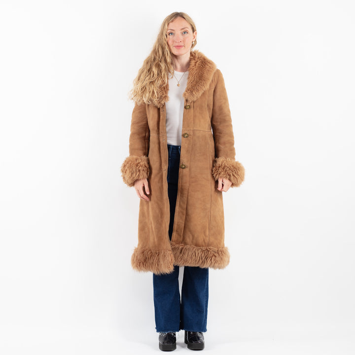 Vintage 70's Women Sheepskin Coat in BrownV9864