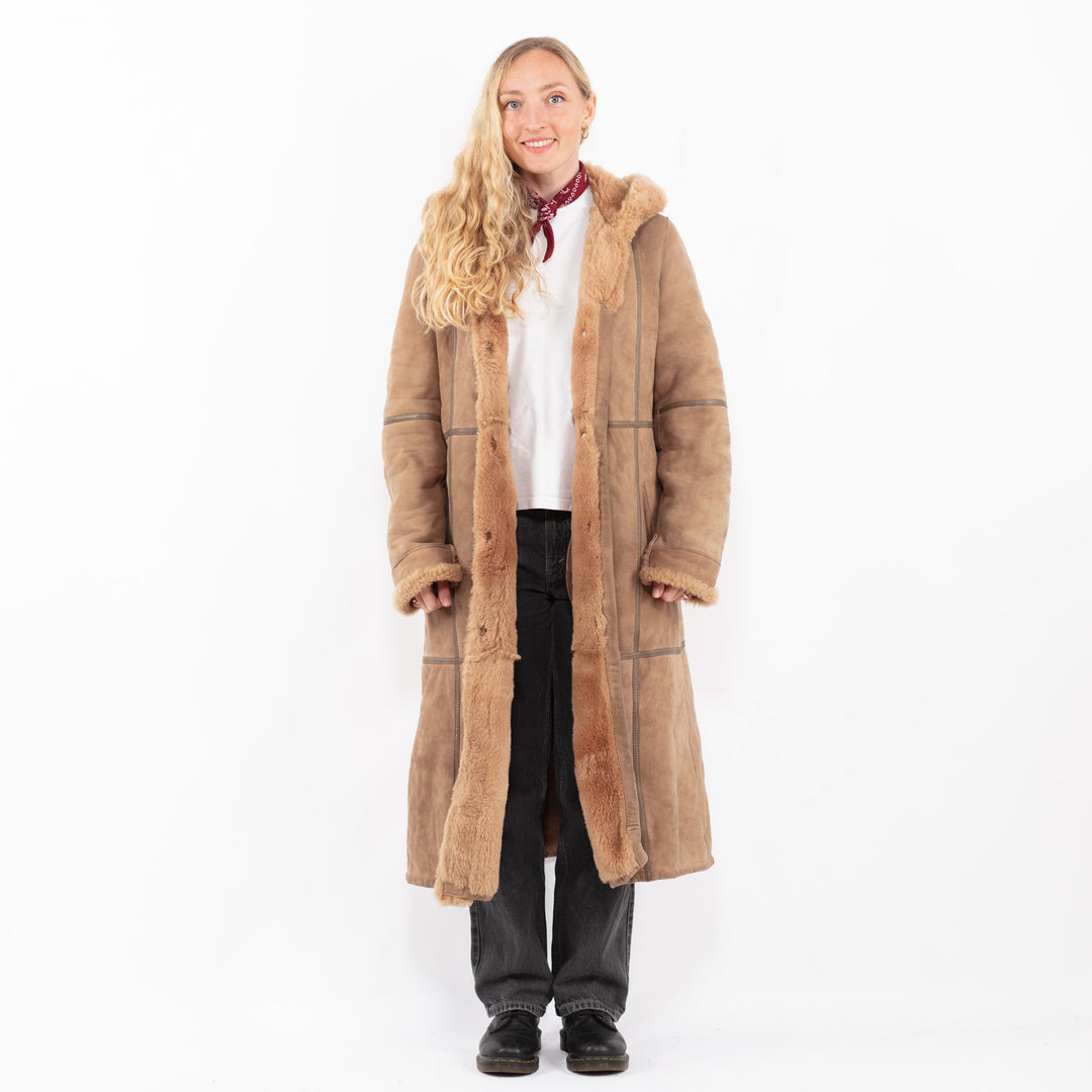 Vintage 70's Women Sheepskin Coat in BeigeA0610