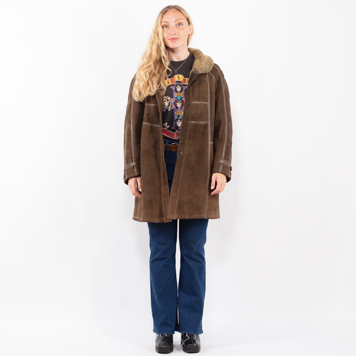 Vintage 80's Women Sheepskin in BrownA0369