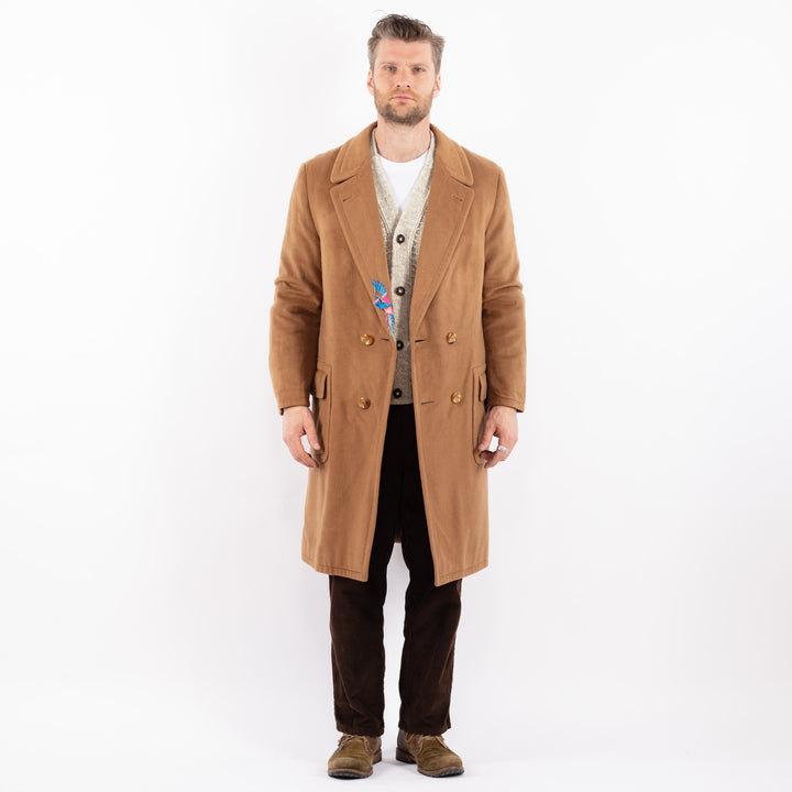 Vintage 60's Men Wool Blend Coat in BeigeZ1630