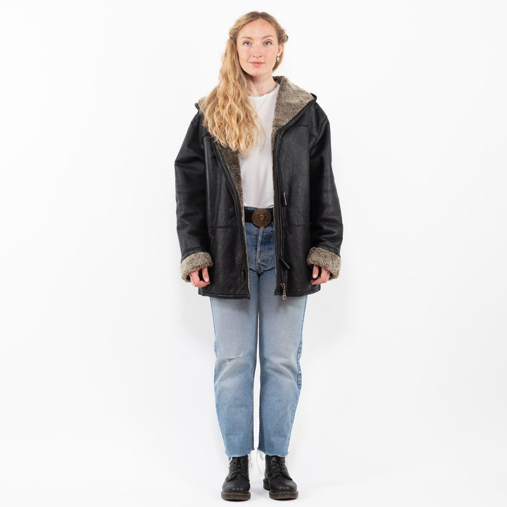 Vintage 90's Women Sheepskin in BlackA0269
