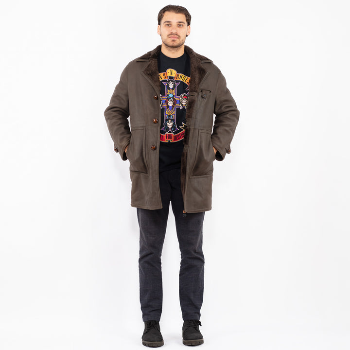 Vintage 70's Men Sheepskin Coat in BrownZ2377