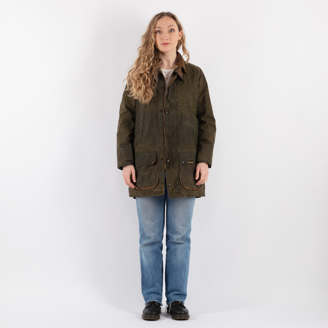 Vintage 90's Women Waxed Cotton Jacket in GreenV9239