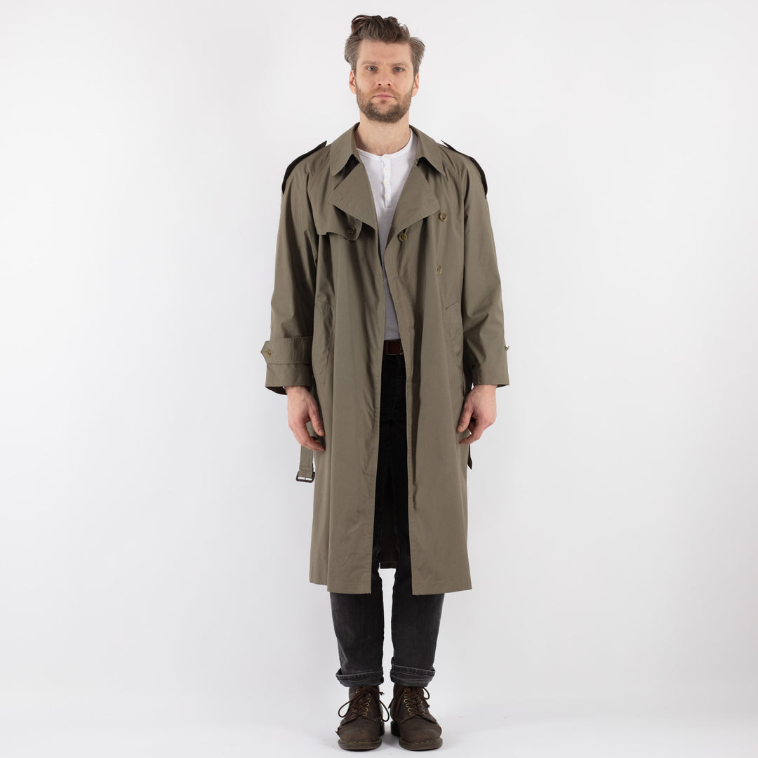 Vintage 70's Men Trench Coat in KhakiZ805