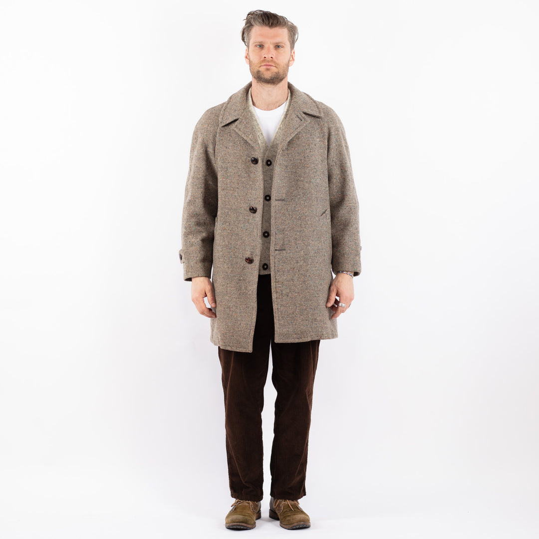 Vintage 70's Men Wool Coat in BeigeZ1633
