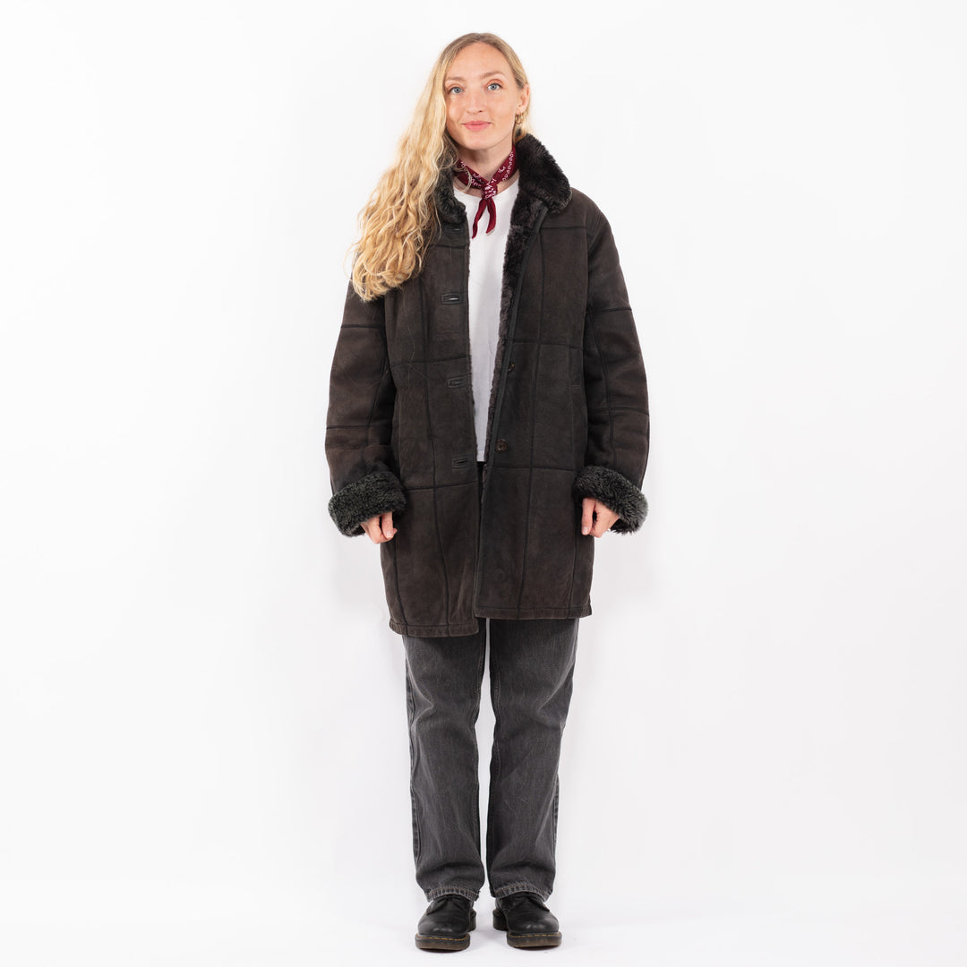 Vintage 00's Women Sheepskin Coat in BlackA0620