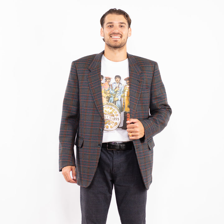 Vintage 70's Men Wool Blazer Jacket in Multi