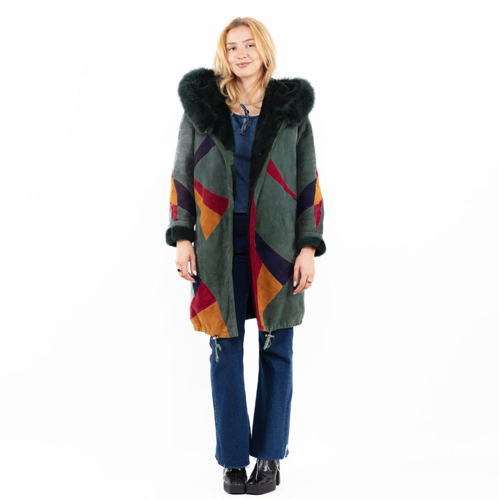 Vintage 90's Women Sheepskin Coat in MultiA0066