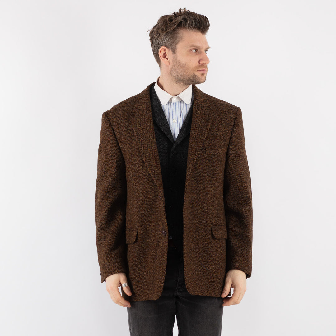 Vintage 90's Men Harris Tweed Jacket in BrownZ725