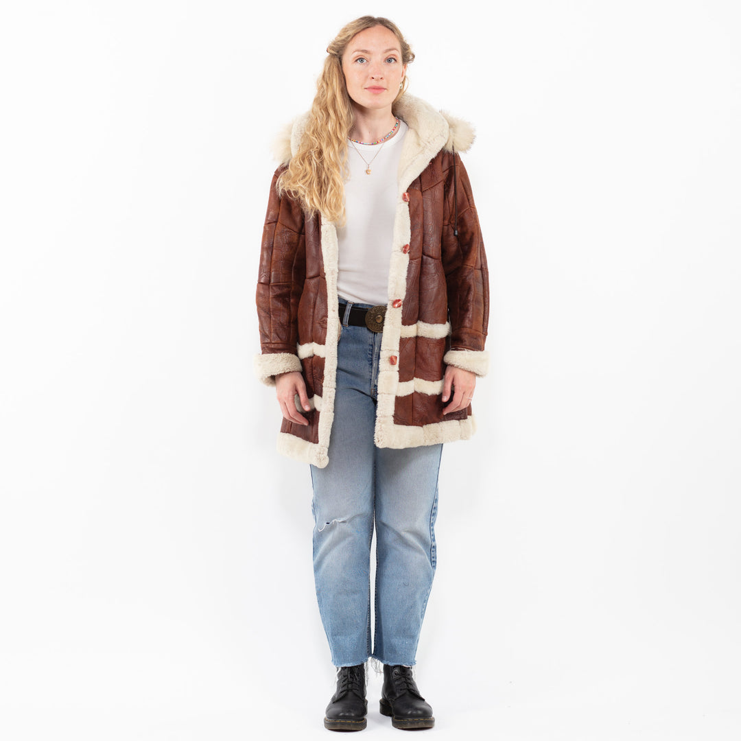 Vintage 90's Women Sheepskin in BrownA0277