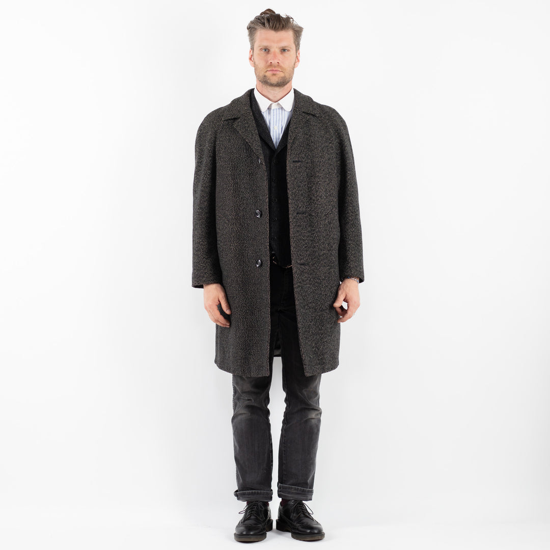 Vintage 70's Men Wool Coat in GrayZ1750