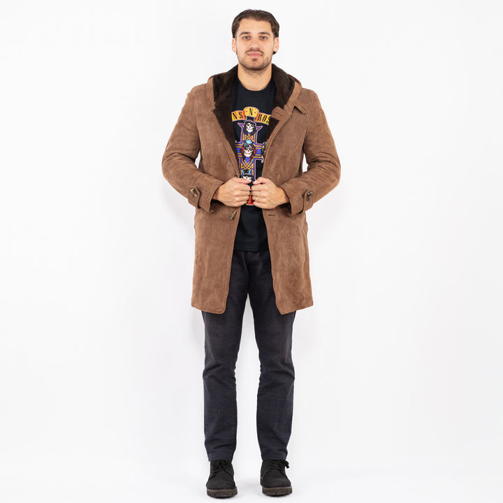 Vintage 70's Men Suede Sherpa Coat in BrownZ2385