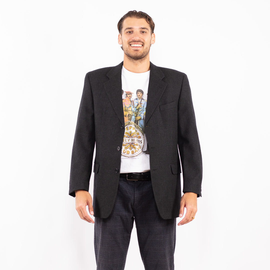 Vintage 90's Men Wool Blazer in GrayZ2189