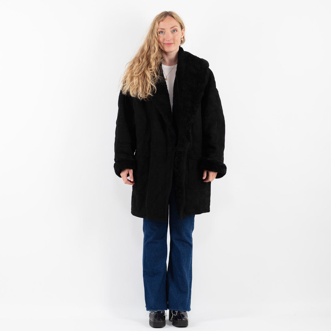 Vintage 90's Women Sheepskin in BlackV9882