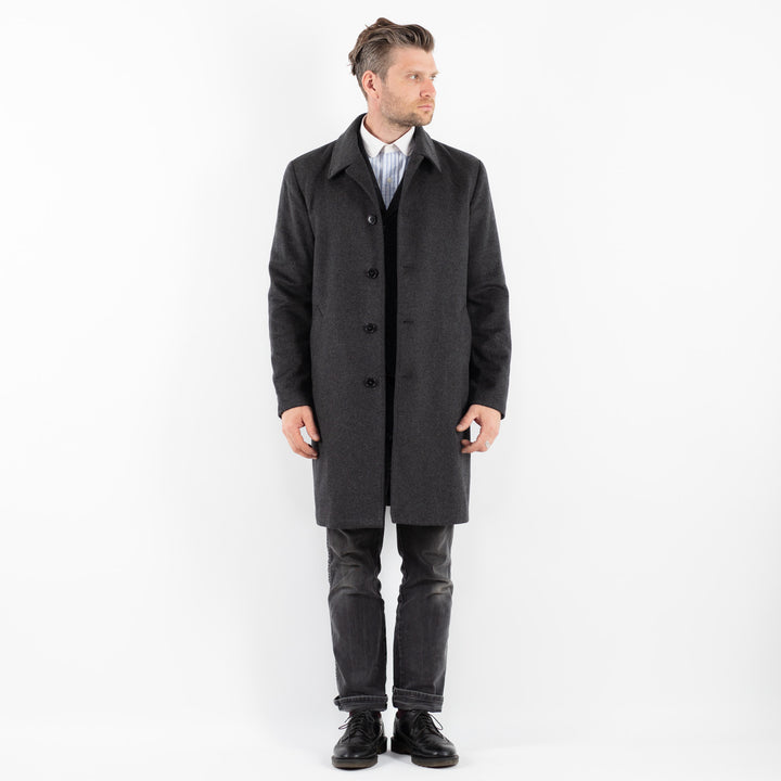 Vintage 00's Men Wool Blend Coat in GrayZ1753