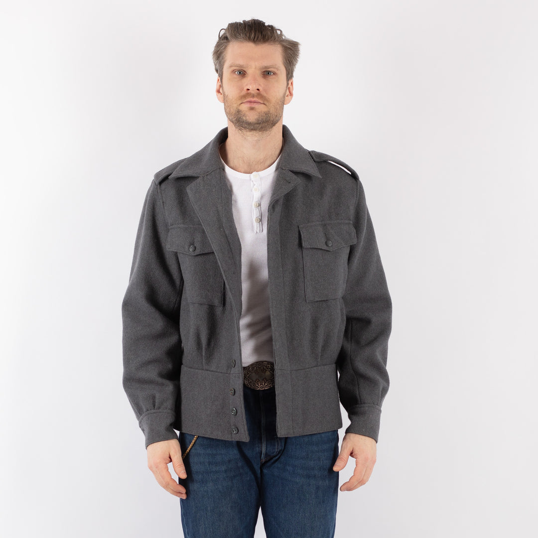 Vintage 70's Men Wool Jacket in GrayZ1186