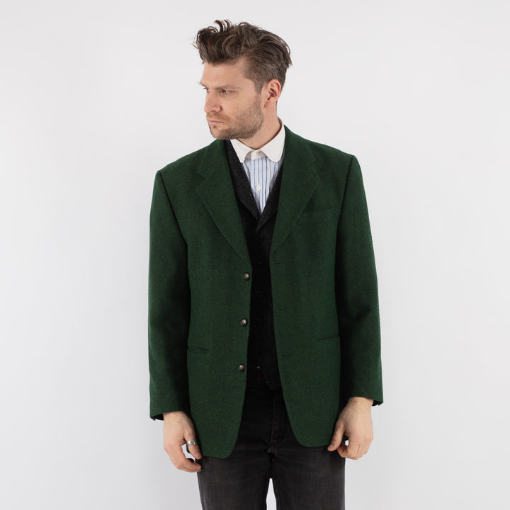 Vintage 70's Men Wool Blazer Jacket in GreenZ732