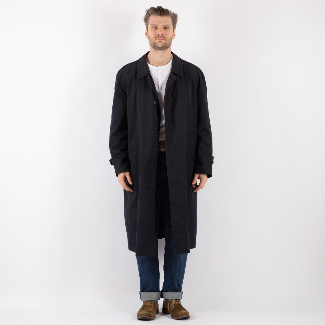 Vintage 90's Men Mac Coat in Blue