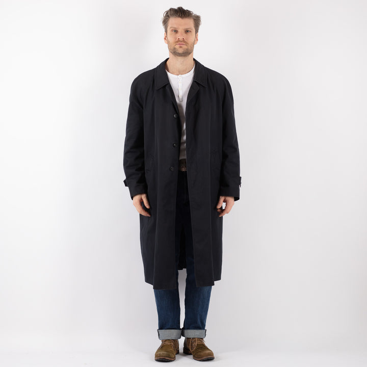 Vintage 90's Men Mac Coat in Blue