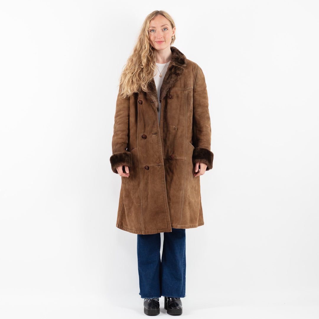 Vintage 70's Women Sheepskin in BrownV9885