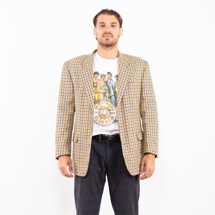 Vintage 70's Men Wool Blazer Jacket in BeigeZ2193